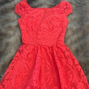 Adorable lace coral dress